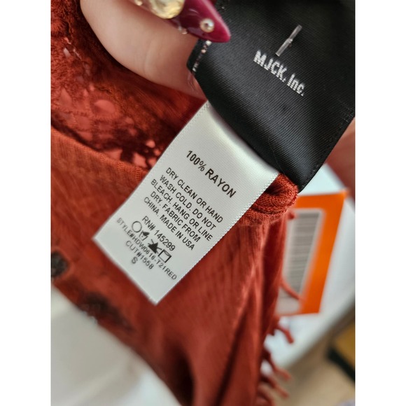 NWT Harley Davidson Rose Thorns Scoop Neck Red Orange Tank Size S - Picture 5 of 5